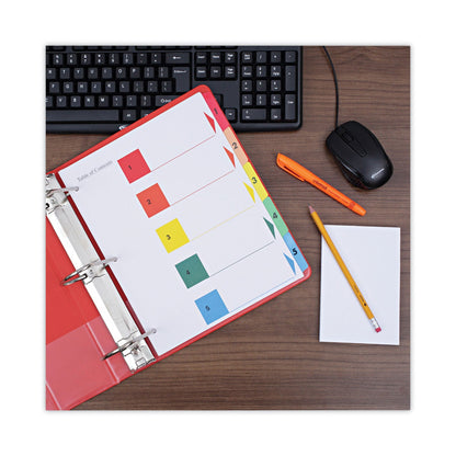 Universal Deluxe Table of Contents Dividers for Printers, 5-Tab, 1 to 5; Table Of Contents, 11 x 8.5, White, 6 Sets