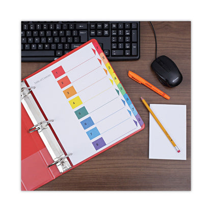 Universal Deluxe Table of Contents Dividers for Printers, 8-Tab, 1 to 8; Table Of Contents, 11 x 8.5, White, 6 Sets