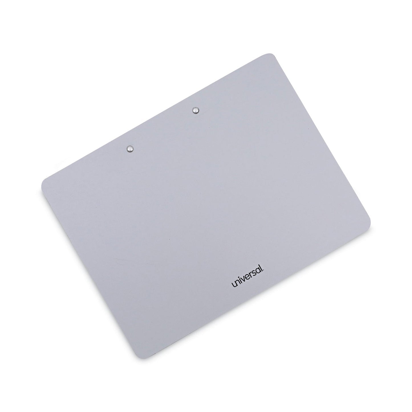 Universal Plastic Brushed Aluminum Clipboard, Landscape Orientation, 0.5" Clip Capacity, Holds 11 x 8.5 Sheets, Silver