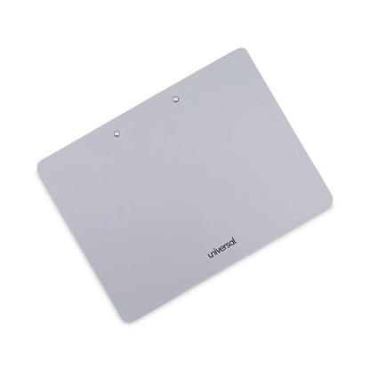 Universal Plastic Brushed Aluminum Clipboard, Landscape Orientation, 0.5" Clip Capacity, Holds 11 x 8.5 Sheets, Silver