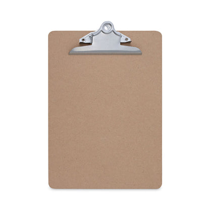 Universal Hardboard Clipboard, 1.25" Clip Capacity, Holds 8.5 x 11 Sheets, Brown