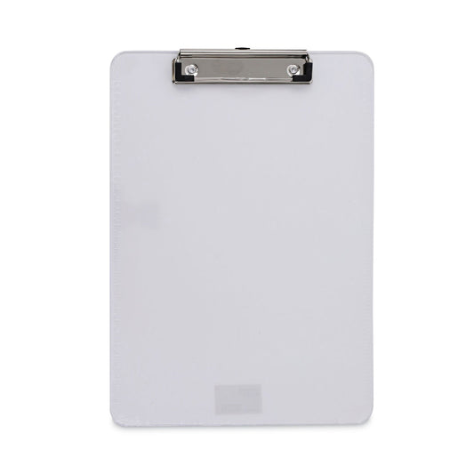 Universal Plastic Clipboard with Low Profile Clip, 0.5" Clip Capacity, Holds 8.5 x 11 Sheets, Clear