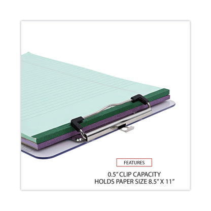 Universal Plastic Clipboard with Low Profile Clip, 0.5" Clip Capacity, Holds 8.5 x 11 Sheets, Clear