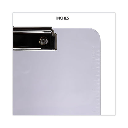 Universal Plastic Clipboard with Low Profile Clip, 0.5" Clip Capacity, Holds 8.5 x 11 Sheets, Clear