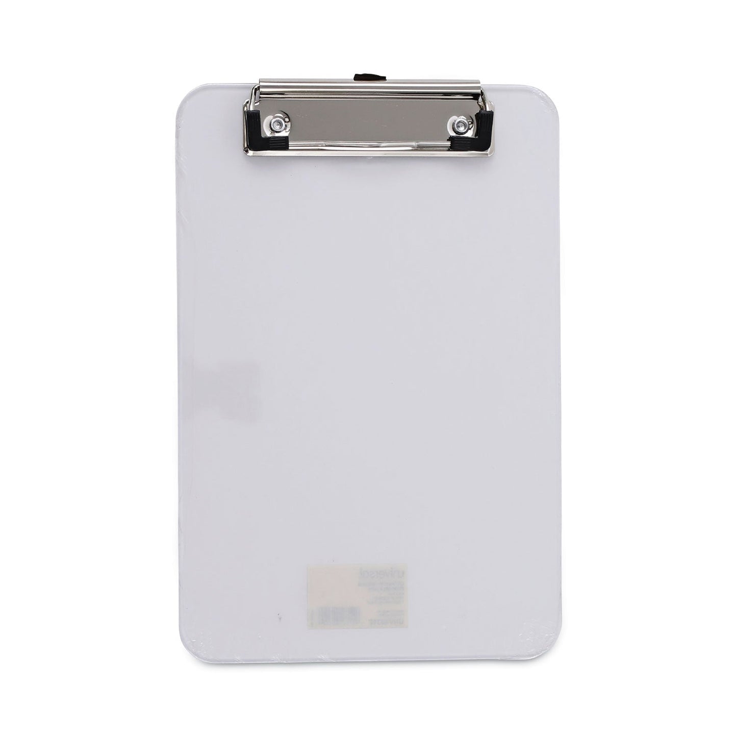 Universal Plastic Clipboard with Low Profile Clip, 0.5" Clip Capacity, Holds 5 x 8 Sheets, Clear