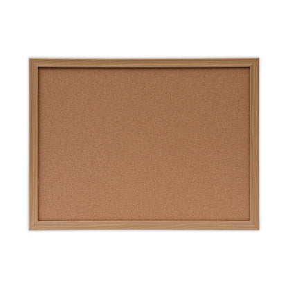 Universal Cork Board with Oak Style Frame, 24 x 18, Natural, Oak-Finished Frame