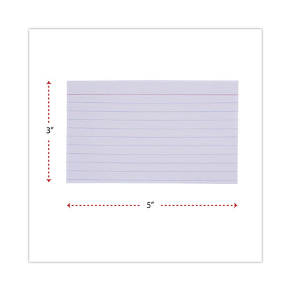 Universal Ruled Index Cards, 3 x 5, White, 100/Pack