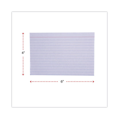 Universal Ruled Index Cards, 4 x 6, White, 100/Pack
