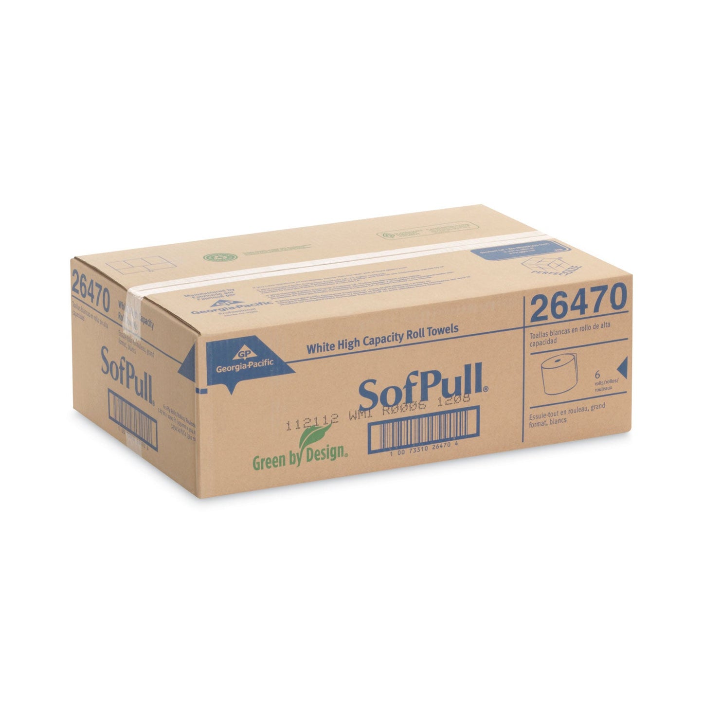 Georgia Pacific Hardwound Roll Paper Towel, Nonperforated, 7.87" x 1,000 ft, White, 6 Rolls/Carton