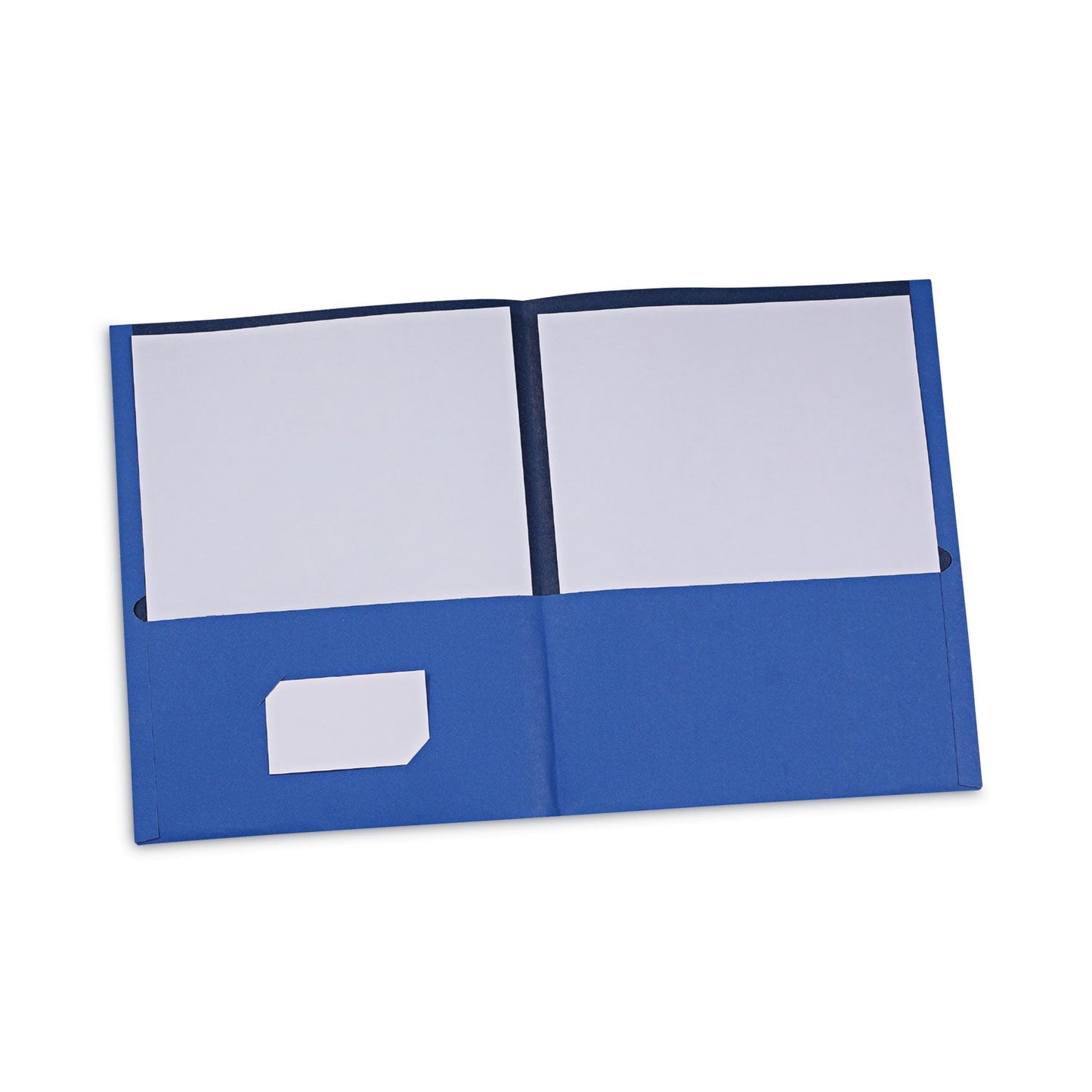 Universal Two-Pocket Portfolio, Embossed Leather Grain Paper, 11 x 8.5, Light Blue, 25/Box