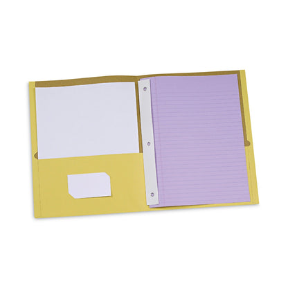 Universal Two-Pocket Portfolios with Tang Fasteners, 0.5" Capacity, 11 x 8.5, Assorted, 25/Box