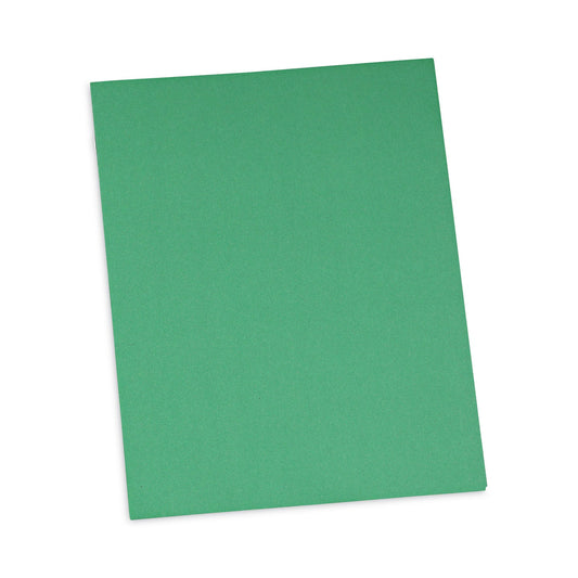 Universal Two-Pocket Portfolios with Tang Fasteners, 0.5" Capacity, 11 x 8.5, Green, 25/Box