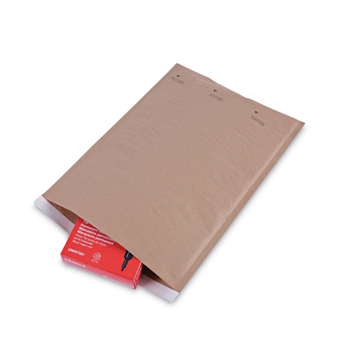 Universal Natural Self-Seal Cushioned Mailer, #5, Barrier Bubble Air Cell Cushion, Self-Adhesive Closure, 10.5 x 16, Kraft, 80/Carton