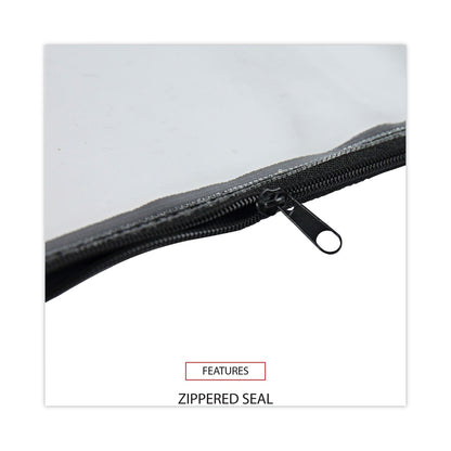 Universal Zippered Wallets/Cases, Leatherette PU, 11 x 6, Clear/Black, 2/Pack