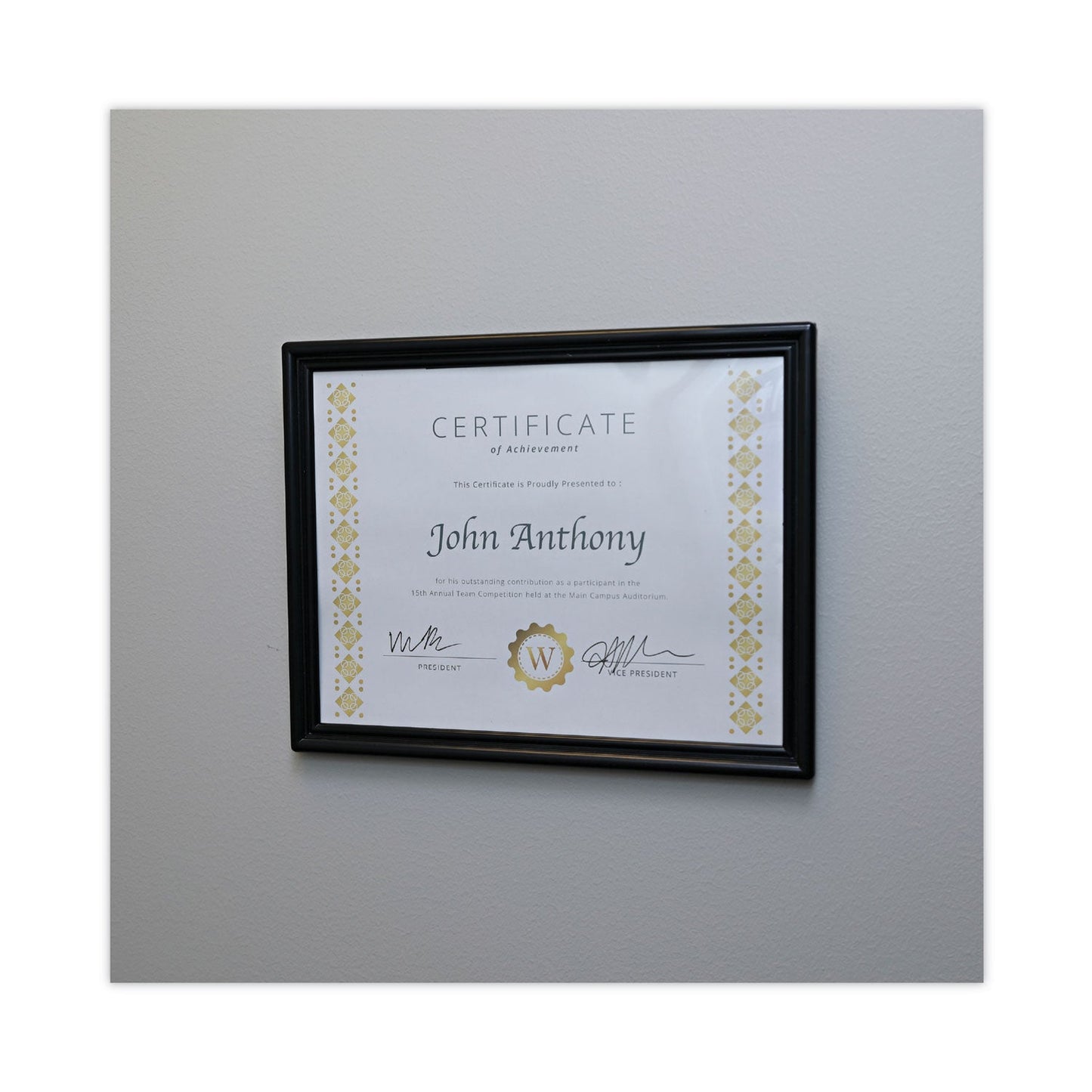 Universal All Purpose Document Frame, 8.5 x 11 Insert, Black, 3/Pack