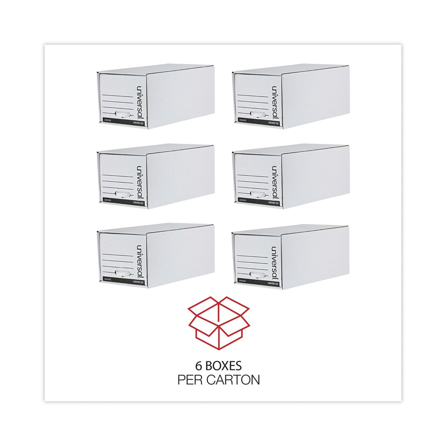 Universal Economy Storage Drawer Files, Letter Files, White, 6/Carton