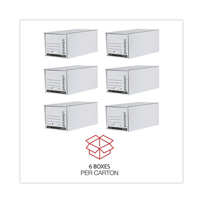 Universal Economy Storage Drawer Files, Letter Files, White, 6/Carton