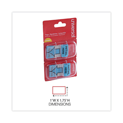 Universal Deluxe Message Arrow Flags, "Initial Here", Blue, 100/Pack