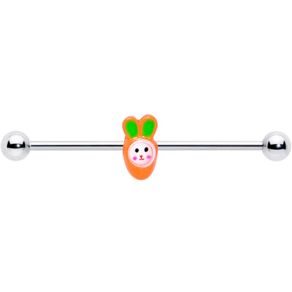 14G Surprise Carrot Easter Bunny Industrial Barbell 38mm
