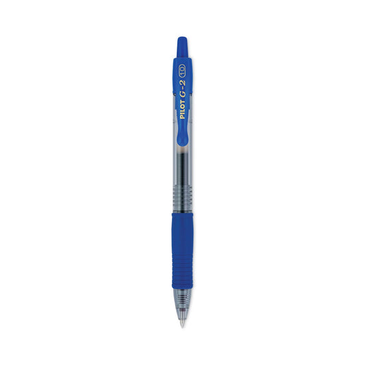 Pilot G2 Premium Gel Pen, Retractable, Bold 1 mm, Blue Ink, Smoke Barrel, Dozen