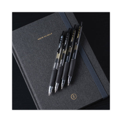 Pilot G2 Premium Gel Pen, Retractable, Bold 1 mm, Black Ink, Smoke Barrel, Dozen