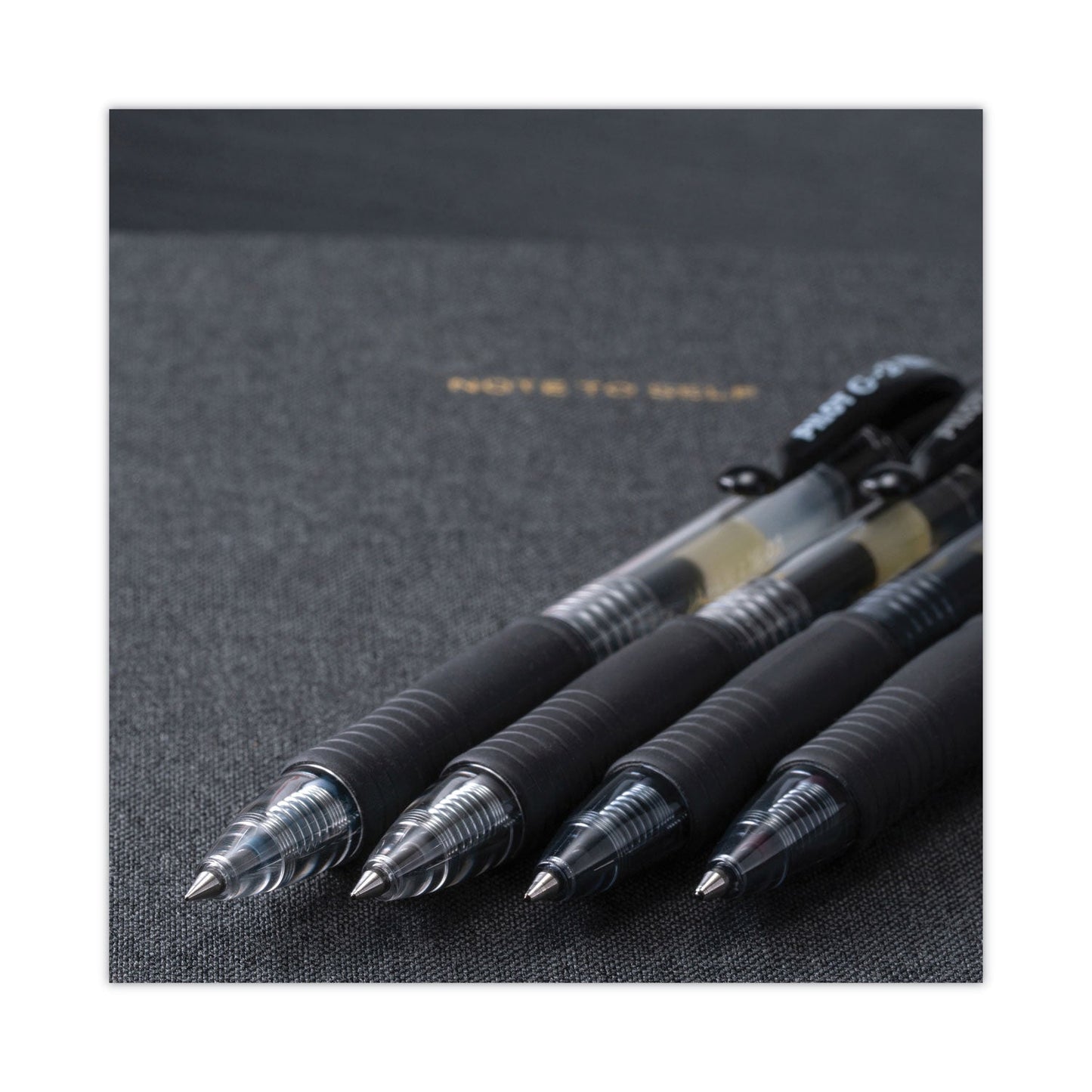 Pilot G2 Premium Gel Pen, Retractable, Fine 0.7 mm, Black Ink, Smoke Barrel, Dozen
