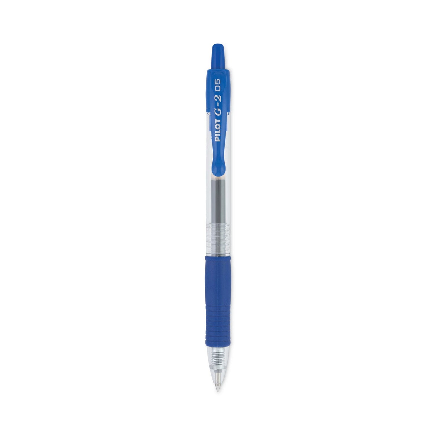 Pilot G2 Premium Gel Pen, Retractable, Extra-Fine 0.5 mm, Blue Ink, Smoke Barrel, Dozen