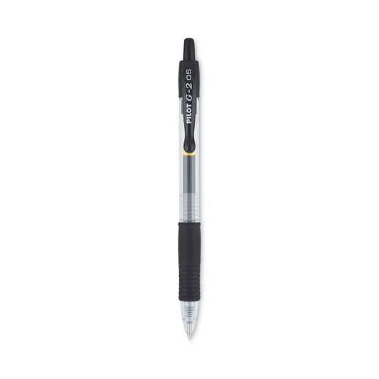Pilot G2 Premium Gel Pen, Retractable, Extra-Fine 0.5 mm, Black Ink, Smoke Barrel, Dozen