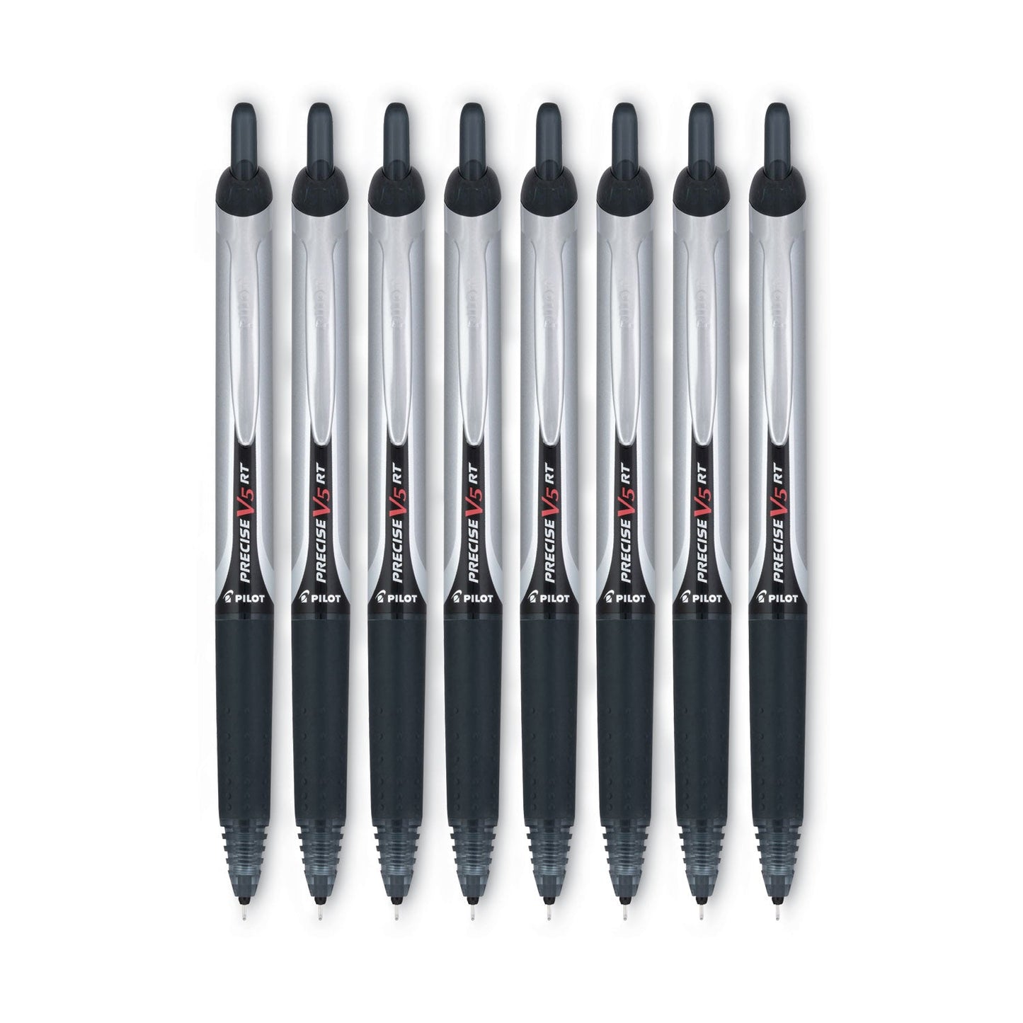 Pilot Precise V5RT Roller Ball Pen, Retractable, Extra-Fine 0.5 mm, Black Ink, Black Barrel