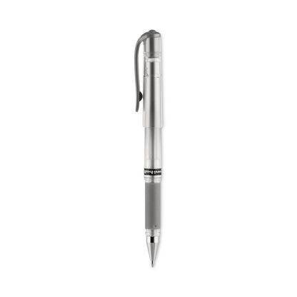 uniball IMPACT Gel Pen, Stick, Medium 1 mm, Silver Metallic Ink, Silver Barrel