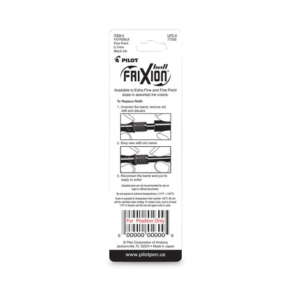 Pilot Refill for Pilot FriXion Erasable, FriXion Ball, FriXion Clicker and FriXion LX Gel Ink Pens, Fine Tip, Black Ink, 3/Pack