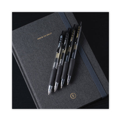 Pilot G2 Premium Gel Pen Convenience Pack, Retractable, Extra-Fine 0.38 mm, Black Ink, Clear/Black Barrel, Dozen