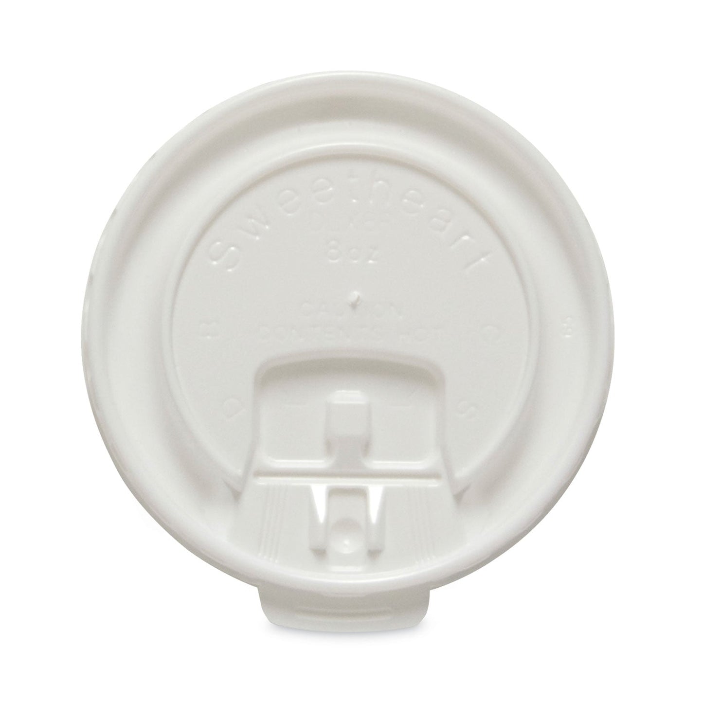 Dart Lift Back and Lock Tab Cup Lids for Foam Cups, Fits 8 oz Trophy Cups, White, 100/Pack