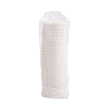 Dart Lift Back and Lock Tab Cup Lids for Foam Cups, Fits 8 oz Trophy Cups, White, 100/Pack