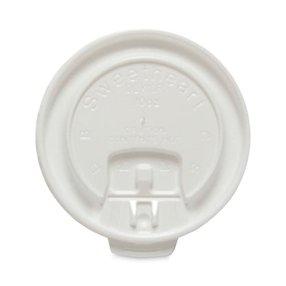Dart Lift Back and Lock Tab Cup Lids for Foam Cups, Fits 10 oz Trophy Cups, White, 2,000/Carton
