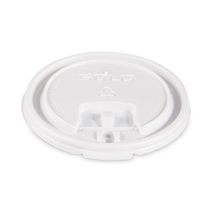 Dart Lift Back and Lock Tab Cup Lids, Fits 10 oz Cups, White, 100/Sleeve, 10 Sleeves/Carton