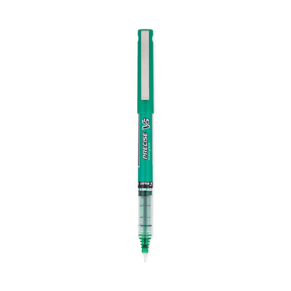Pilot Precise V5 Roller Ball Pen, Stick, Extra-Fine 0.5 mm, Green Ink, Green Barrel, Dozen
