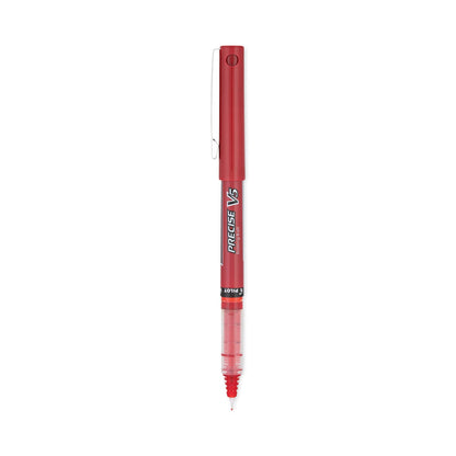 Pilot Precise V5 Roller Ball Pen, Stick, Extra-Fine 0.5 mm, Red Ink, Red Barrel, Dozen