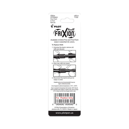 Pilot Refill for Pilot FriXion Erasable, FriXion Ball, FriXion Clicker and FriXion LX Gel Ink Pens, Fine Tip, Red Ink, 3/Pack