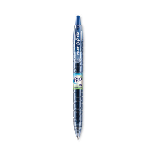 Pilot B2P Bottle-2-Pen Recycled Gel Pen, Retractable, Fine 0.7 mm, Blue Ink, Translucent Blue Barrel