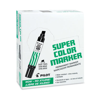 Pilot Jumbo Refillable Permanent Marker, Broad Chisel Tip, Black