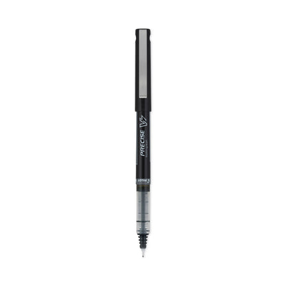 Pilot Precise V7 Roller Ball Pen, Stick, Fine 0.7 mm, Black Ink, Black Barrel, Dozen