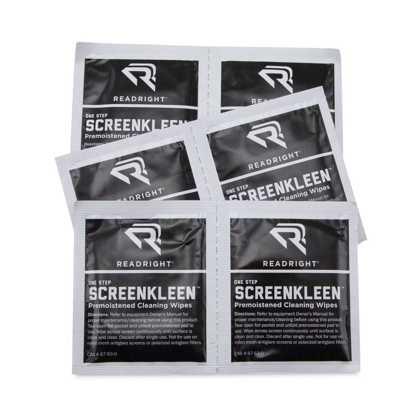 Read Right OneStep Screen Cleaner, 5 x 5, 24/Box
