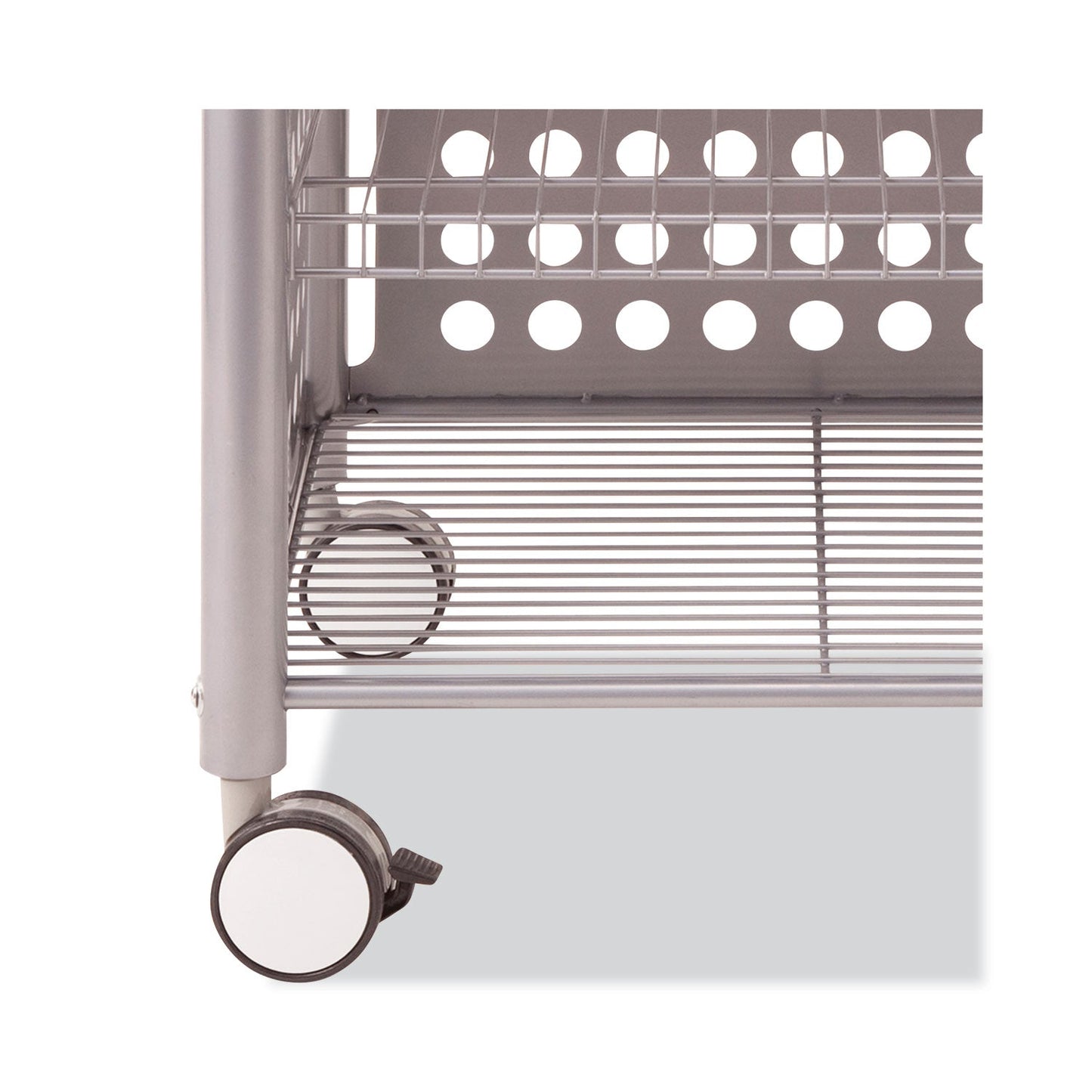 Vertiflex Deskside Machine Stand, Metal, 3 Shelves, 21.5" x 17.88" x 27", Matte Gray