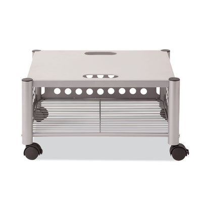 Vertiflex Underdesk Machine Stand, Metal, 2 Shelves, 90 lb Capacity, 21.5" x 17.88" x 11.5", Matte Gray
