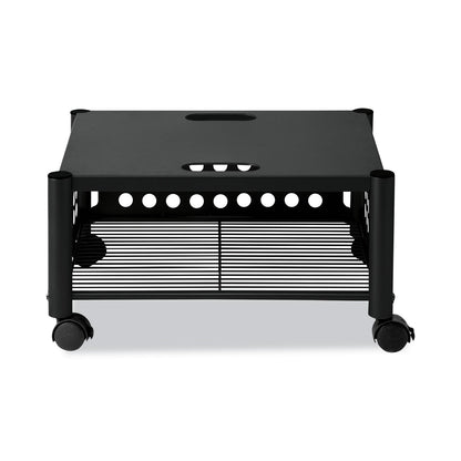Vertiflex Underdesk Machine Stand, Metal, 2 Shelves, 90 lb Capacity, 21.5" x 17.88" x 11.5", Black