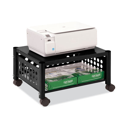 Vertiflex Underdesk Machine Stand, Metal, 2 Shelves, 90 lb Capacity, 21.5" x 17.88" x 11.5", Black