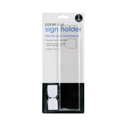 Advantus Panel Wall Sign Name Holder, Acrylic, 9 x 2, Clear