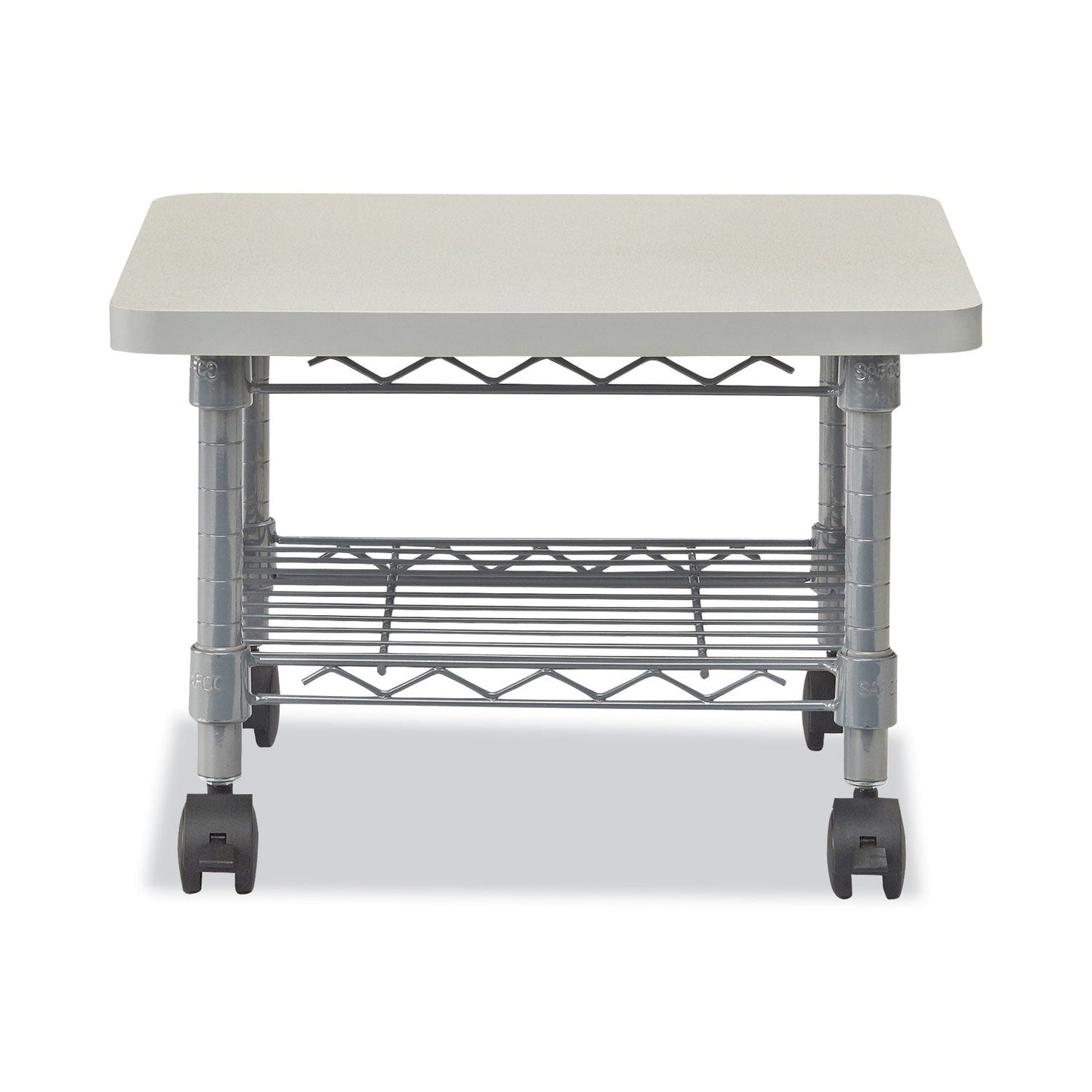 Safco Underdesk Printer/Fax Stand, Engineered Wood, 2 Shelves, 19" x 16" x 13.5", Gray