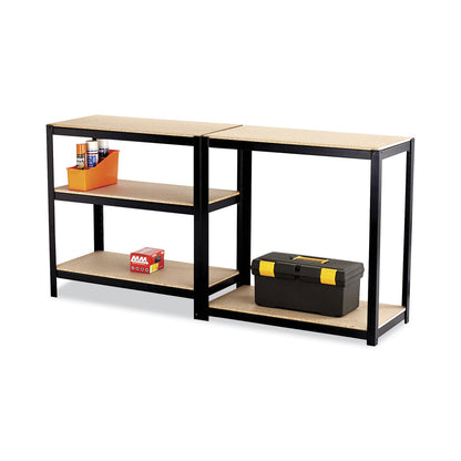 Safco Boltless Steel/Particleboard Shelving, Five-Shelf, 36w x 24d x 72h, Black
